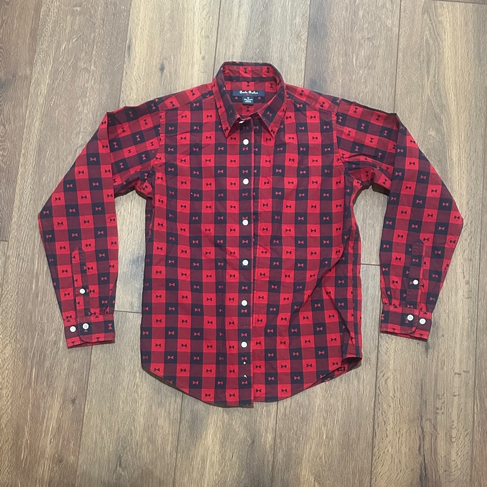 Brooks Brothers boys bottom up Shirt medium red and navy